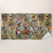 Vögel aus dem 19. Jahrhundert in Amerika Strandtuch (Vorderseite)