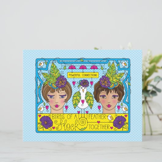 Vögel aus einem Federpapier_flachem Blatt 11"x8,5" (Stehend Vorderseite)