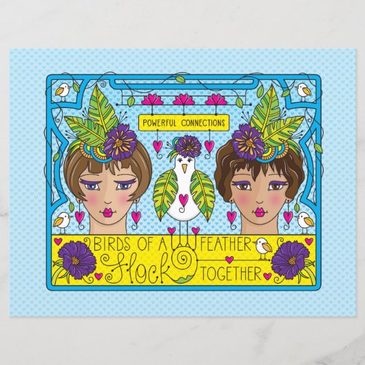 Vögel aus einem Federpapier_flachem Blatt 11"x8,5" (Vorderseite)