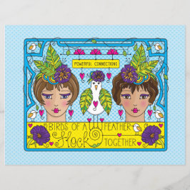 Vögel aus einem Federpapier_flachem Blatt 11"x8,5"