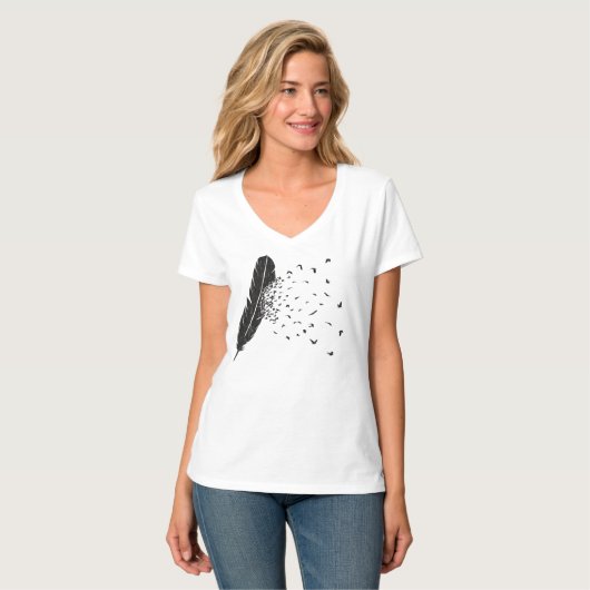 Vogel-Ausbrechen einer Feder T-Shirt (Vorderseite Vollansicht)