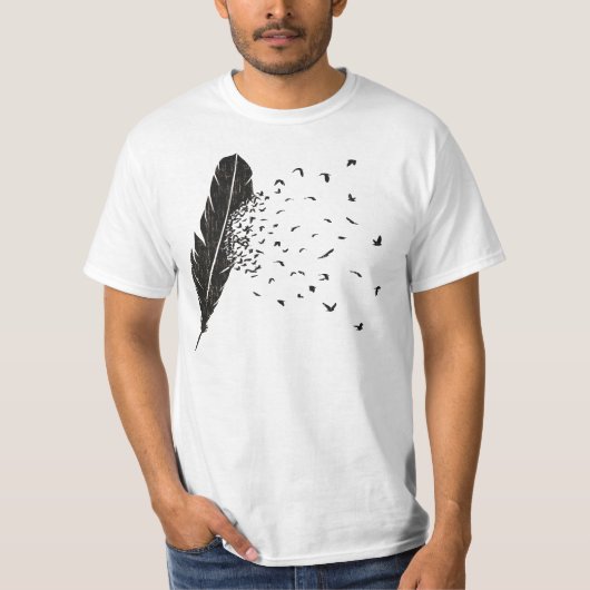 Vogel-Ausbrechen einer Feder T-Shirt (Vorderseite)