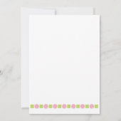 Vögel Babydusche Dank Noten / rosa grün Einladung (Rückseite)