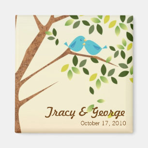 Vogel-Baum-Save the Date Magnet