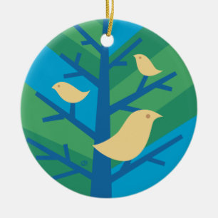 Vogel-Baum-Verzierung Keramikornament