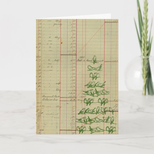 Vogel-Baum-Weihnachten Feiertagskarte (Vorderseite)