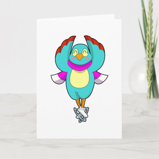 Vogel bei Ice Skaten mit Ice-Skaten.PNG Karte (Vorderseite)
