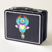 Vogel bei Ice Skaten mit Ice-Skaten.PNG Metall Brotdose (Rückseite)