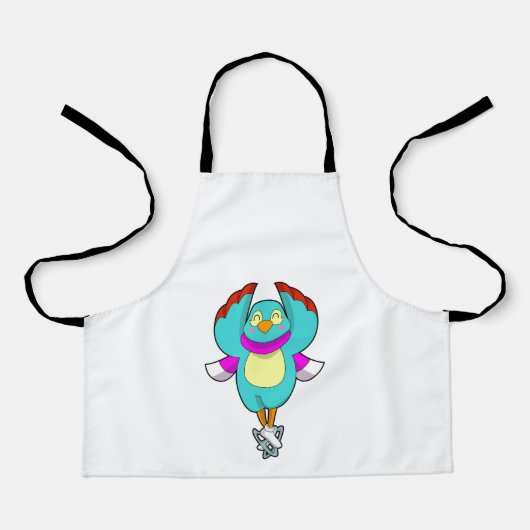 Vogel bei Ice Skaten mit Ice-Skaten.PNG Schürze (Vorderseite)