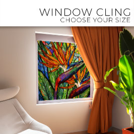 Vögel bei Sonnenaufgang Festigte Glaskunst Fensteraufkleber