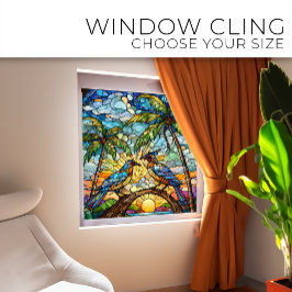 Vögel bei Sonnenaufgang Festigte Glaskunst Fensteraufkleber