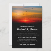 Vögel bei Sonnenaufgang Himmelfahrt zum Leben Einladung (Vorderseite)