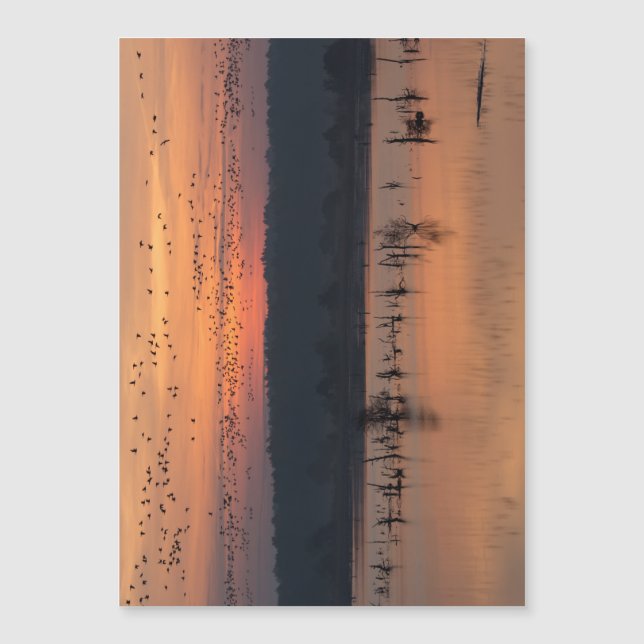 Vögel bei Sonnenaufgang Magnetkarte (Vorderseite)