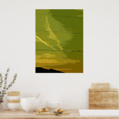 Vögel bei Sonnenuntergang Poster (Küche)