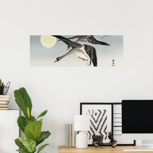 Vögel bei Vollmond von Ohara Koson (1900-1936) Poster (Heimbüro)