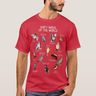 Vögel beobachten schmutzige Vögel auf der sonnigen T-Shirt
