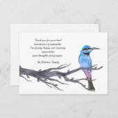 Vogel-Besuchen. - Trauerfall danken Ihnen Notecard Dankeskarte (Vorne/Hinten)