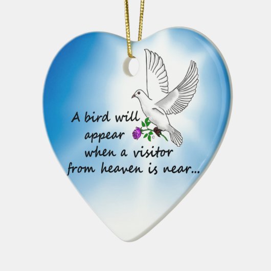 Vogel, Besucher vom Himmel Keramikornament (Links)