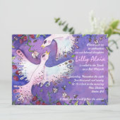 Vögel & Bienen Bat Mitzvah Einladung (Stehend Vorderseite)