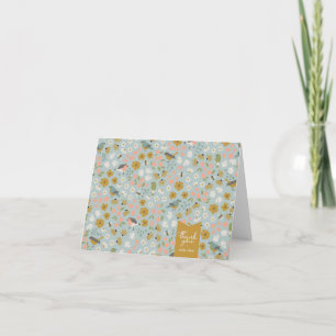 Vögel + Bienen Bridal oder Babydusche Personalisie Dankeskarte