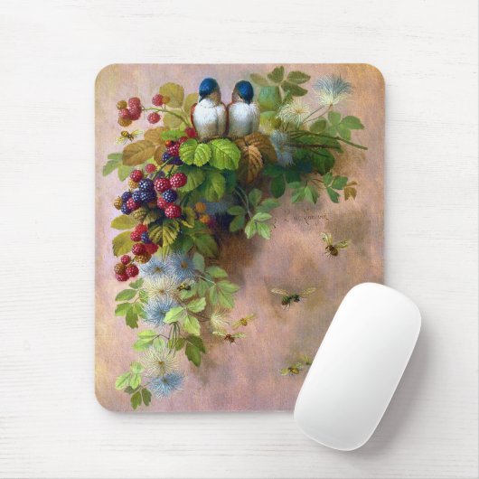Vogel-Bienen-und Beeren-schöne Kunst Mousepad (Mit Mouse)