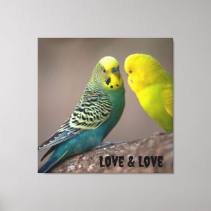 Vögel Bild Custom Liebe und Liebe Text Gestreckt  Leinwanddruck