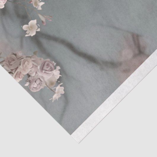 Vogel & Birdcage, Shabby Chic Blumenfantasie Seidenpapier (Ausschnitt)