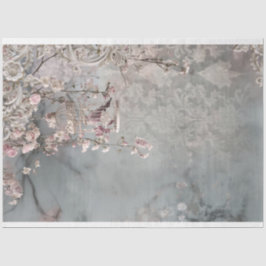 Vogel & Birdcage, Shabby Chic Blumenfantasie Seidenpapier