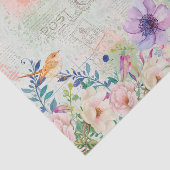 Vögel, Birdhouse, Text und Florals Collage Seidenpapier (Ausschnitt)