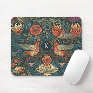 Vögel Blätter Blumenvintage-William-Morris-Muster Mousepad