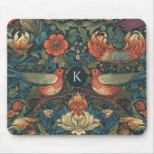 Vögel Blätter Blumenvintage-William-Morris-Muster Mousepad (Vorne)