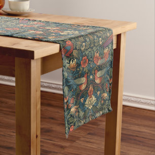 Vögel Blätter Floral Vintag William Morris Muster Kurzer Tischläufer