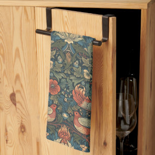 Vögel Blätter Floral Vintage William Morris Muster Geschirrtuch