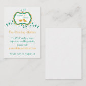 Vögel Blätter Gelbe Smaragdfarbene Hochzeitsseite Begleitkarte (Vorne/Hinten)