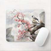 Vögel blühen Blumen Mousepad (Mit Mouse)