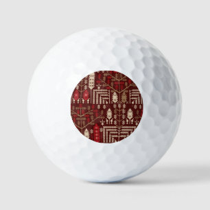 Vögel Blume Dunkles blaues Muster Golfball