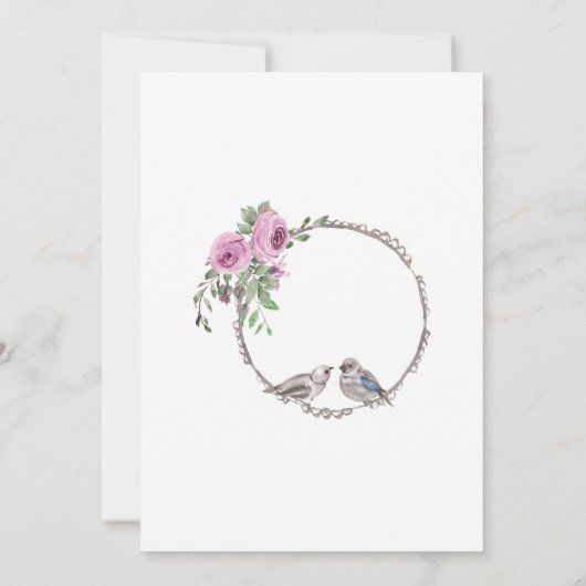 Vögel & Blume Frühjahr Sommerhochzeit Einladung (Rückseite)