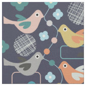 Vögel Blume Retro Moderne Mittelalter Fun Muster Stoff (Nahaufnahme)