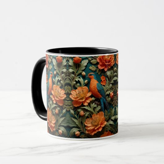 Vogel-Blume Tasse (Vorderseite Links)
