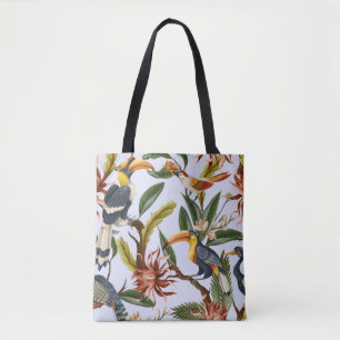 Vögel & Blume: Tropisches Vintages Muster. Tasche