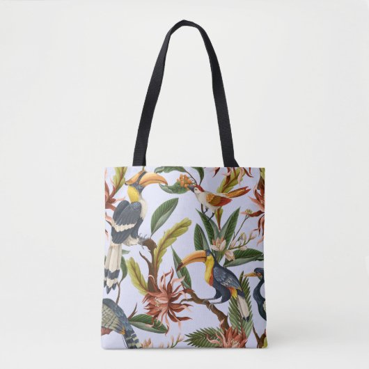 Vögel & Blume: Tropisches Vintages Muster. Tasche (Vorderseite)
