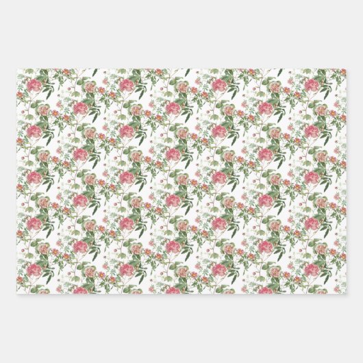 Vogel, Blume und Foliage Geschenkpapier Set (Vorderseite 3)