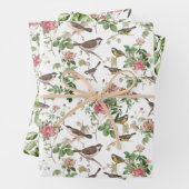 Vogel, Blume und Foliage Geschenkpapier Set (Beispiel)