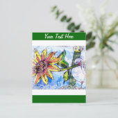 Vogel, Blume und Spitzen Postkarte (Stehend Vorderseite)