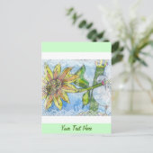 Vogel, Blume und Spitzen Postkarte (Stehend Vorderseite)