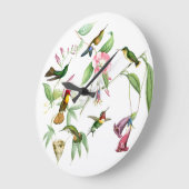 Vögel Blume Vögel Wildtiere Tiere Blütentiere Große Wanduhr (Winkel)