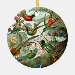 Vögel Blumen Blume Vogel Natur Vintage-Malerei Keramikornament