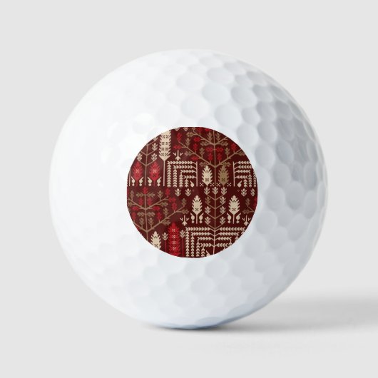 Vögel Blumen Dunkelblaues Muster Golfball (Vorderseite)