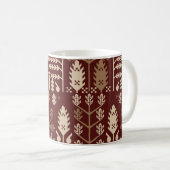 Vögel Blumen Dunkelblaues Muster Kaffeetasse (VorderseiteRechts)