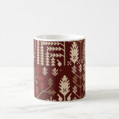 Vögel Blumen Dunkelblaues Muster Kaffeetasse (Mittel)